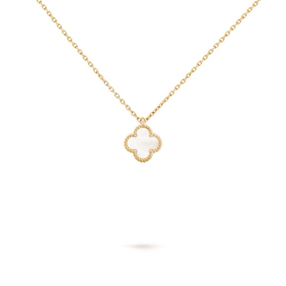 Van Cleef & Arpels Jewelry - Van Cleef & Arpels Gold and White Clover Necklace